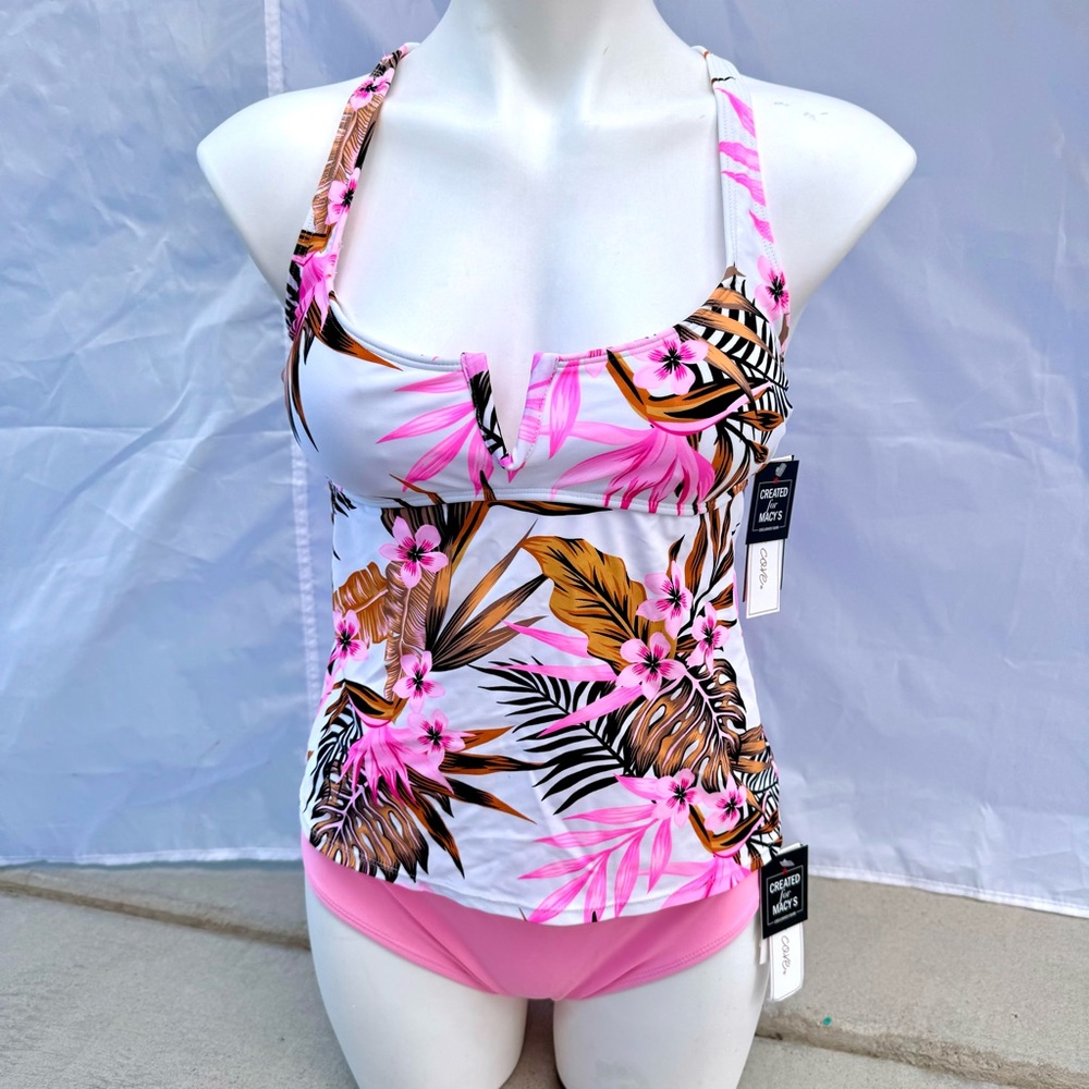 Swim Tankini Top Bikini Set Salt + Cove White Multi Beach two-piece Swimming